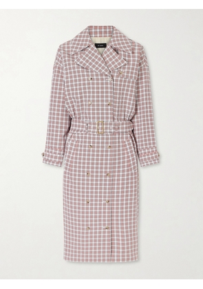 Willy Chavarria - Checked Belted Cotton Trench Coat - Red - US0,US2,US4,US6,US8