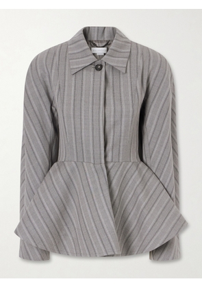 Stella McCartney - Striped Flared Wool Blazer - Gray - IT34,IT36,IT38,IT40,IT48