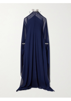 Taller Marmo - Sza Sza Silk-chiffon Gown - Blue - IT38,IT40,IT42,IT44,IT46