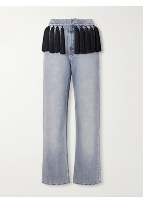 Alaïa - Tasseled Low-rise Straight-leg Jeans - Blue - FR 34,FR 36,FR 40,FR 42,FR 44