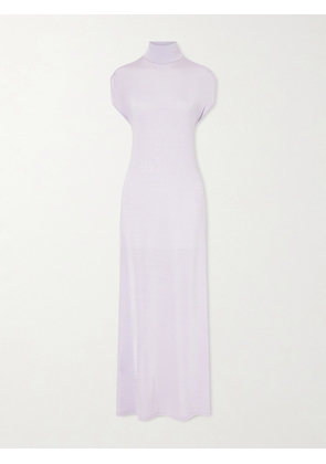 Colleen Allen - Open-back Jersey Turtleneck Gown - Purple - x small,small,medium,large