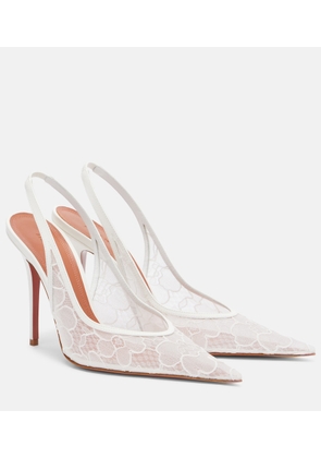 Amina Muaddi Anok lace slingback pumps