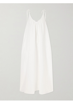 Anine Bing - Flora Gathered Lyocell And Linen-blend Maxi Dress - White - x small,small,medium,large