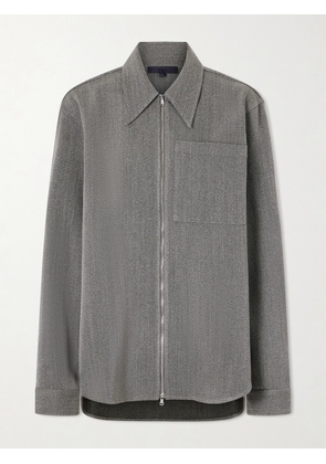 Tibi - Mélange Virgin Wool Zip-up Jacket - Gray - x small,small,medium,large,x large