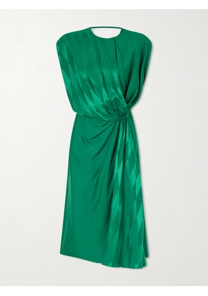 Versace - Rhombuses Printed Jacquard-satin Midi Dress - Green - IT36,IT38,IT40,IT42,IT44,IT46,IT48