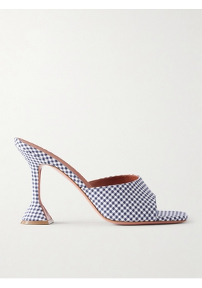 Amina Muaddi - Lupita 95 Gingham Woven Sandals - Blue - IT36,IT36.5,IT37,IT37.5,IT38,IT38.5,IT39,IT39.5,IT40,IT40.5,IT41,IT41.5,IT42