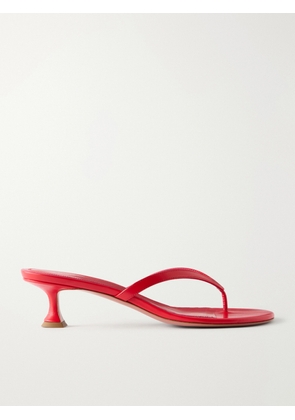 Amina Muaddi - Juliette 45 Leather Sandals - Red - IT36,IT36.5,IT37,IT37.5,IT38,IT38.5,IT39,IT39.5,IT40,IT40.5,IT41,IT41.5,IT42