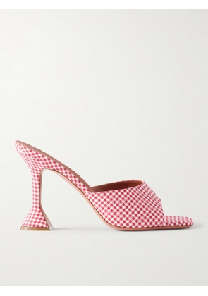 Amina Muaddi - Lupita 95 Gingham Woven Sandals - Red - IT36,IT36.5,IT37,IT37.5,IT38,IT38.5,IT39,IT39.5,IT40,IT40.5,IT41,IT41.5,IT42