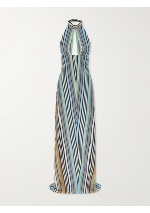 Missoni - Striped Metallic Crochet-knit Maxi Dress - Blue - IT36,IT38,IT40,IT42,IT44,IT46