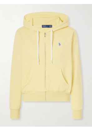Polo Ralph Lauren - Logo-embroidered Cotton-blend Zip-up Hoodie - Yellow - xx small,x small,small,medium,large,x large