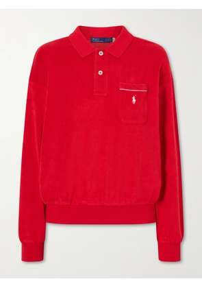 Polo Ralph Lauren - Embroidered Cotton-blend Terry Polo Sweater - xx small,x small,small,medium,large,x large