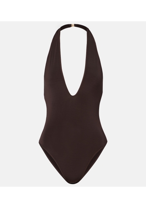 Zimmermann Luna halterneck open-back bodysuit