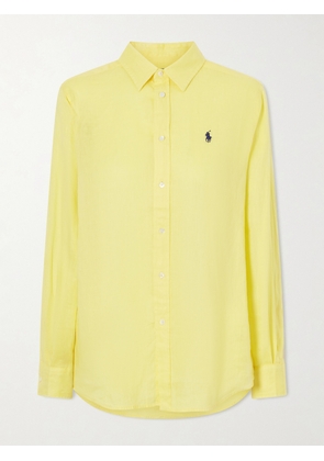Polo Ralph Lauren - Logo-embroidered Linen Shirt - Yellow - xx small,x small,small,medium,large,x large