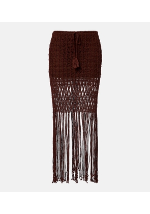 Anna Kosturova Crochet fringed cotton miniskirt