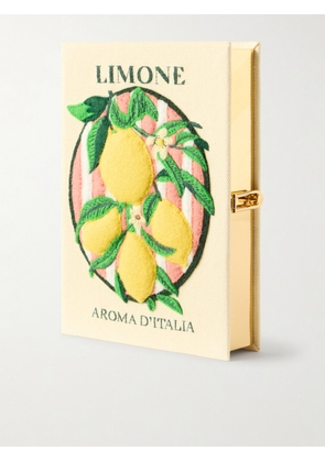 Olympia Le-Tan - Aroma D'italia Appliquéd Embroidered Canvas Clutch - Yellow - One size