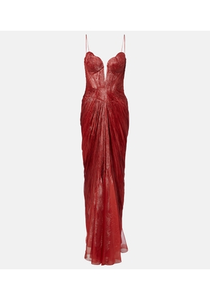 Maria Lucia Hohan Cecilia draped silk muslin bustier gown