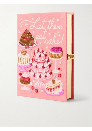Olympia Le-Tan - Let Them Eat Cake! Appliquéd Embroidered Canvas Clutch - Pink - One size