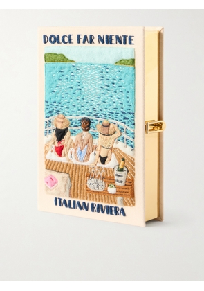 Olympia Le-Tan - Dolce Far Niente Embroidered Appliquéd Canvas Clutch - Multi - One size