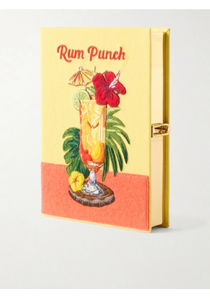 Olympia Le-Tan - Rum Punch Appliquéd Embroidered Canvas Clutch - Yellow - One size