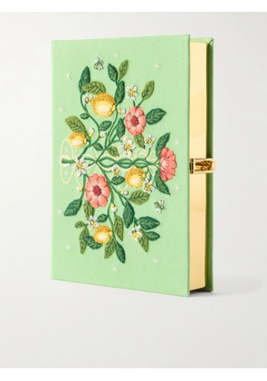 Olympia Le-Tan - Botanical Chic Appliquéd Embroidered Canvas Clutch - Green - One size