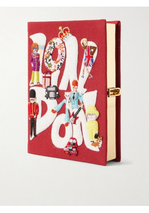 Olympia Le-Tan - London Appliquéd Embroidered Canvas Clutch - One size