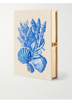 Olympia Le-Tan - Sea Garden Embroidered Appliquéd Cotton, Wool And Silk-blend Canvas Clutch - Neutrals - One size
