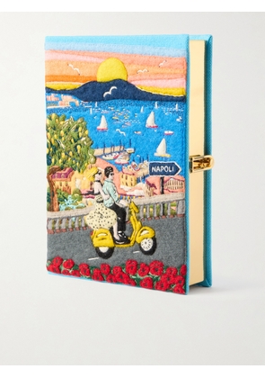 Olympia Le-Tan - Napoli Appliquéd Embroidered Canvas Clutch - Multi - One size