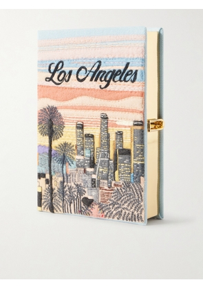 Olympia Le-Tan - Los Angeles Appliquéd Embroidered Canvas Clutch - Pink - One size