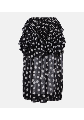 Dries Van Noten Polka-dot ruffled midi skirt