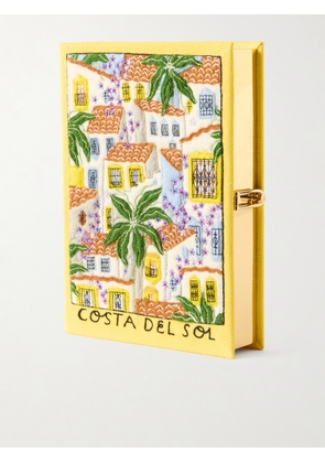 Olympia Le-Tan - Costa Del Sol Appliquéd Embroidered Canvas Clutch - Yellow - One size