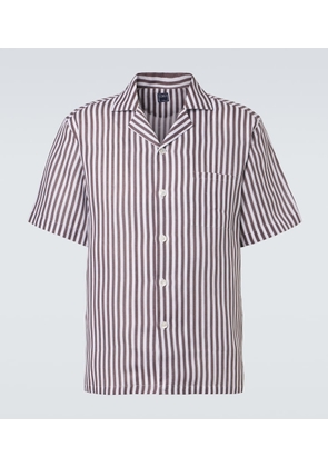 Fedeli Striped linen bowling shirt