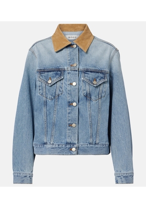 Rohe Suede-trimmed denim jacket