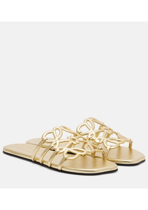 Loewe Paula's Ibiza Petal Anagram leather slides