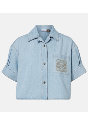 Loewe Paula's Ibiza Anagram cropped denim shirt