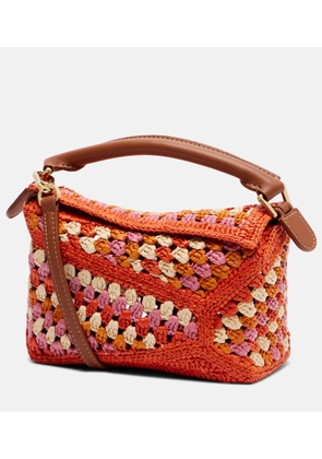 Loewe Paula's Ibiza Puzzle Mini raffia top-handle bag