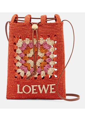 Loewe Paula's Ibiza crochet raffia pouch with strap