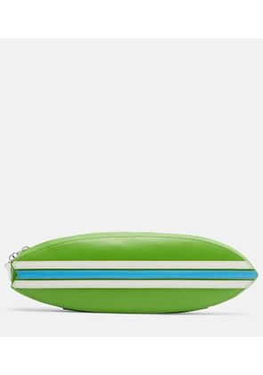 Staud Surfboard striped leather clutch