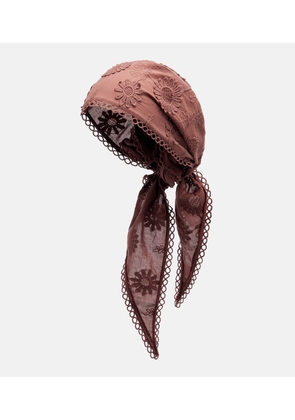 Poupette St Barth Aura embroidered cotton scarf