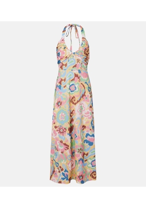 Rixo Ilyana printed cotton jersey midi dress