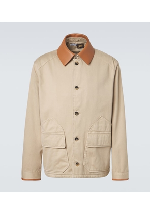 Loewe Paula's Ibiza leather-trimmed cotton jacket