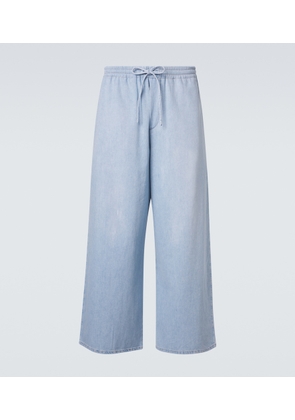 Loewe Anagram denim cropped wide-leg pants