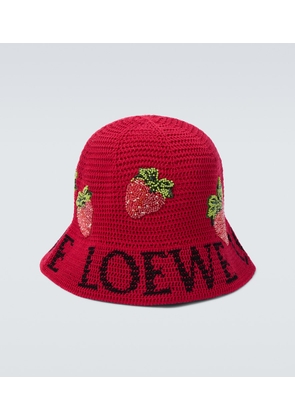 Loewe Strawberry beaded bucket hat