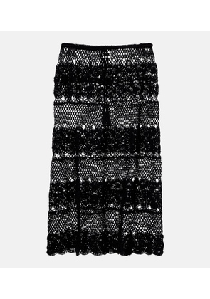 Anna Kosturova Filigree crochet cotton midi skirt