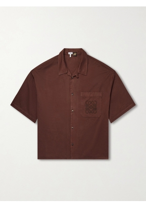 LOEWE - Paula's Ibiza Logo-Embroidered Cotton Shirt - Men - Brown - EU 38