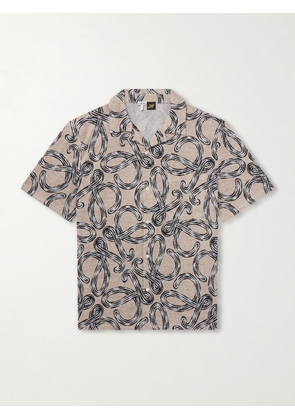 LOEWE - Paula's Ibiza Camp-Collar Printed Cotton-Blend Terry Shirt - Men - Neutrals - XS