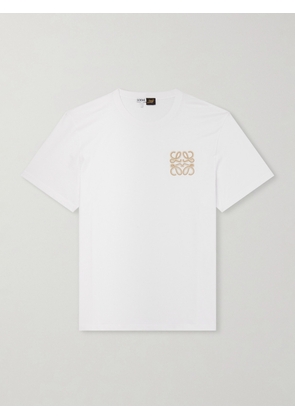 LOEWE - Paula's Ibiza Logo-Embroidered Cotton T-Shirt - Men - White - XS