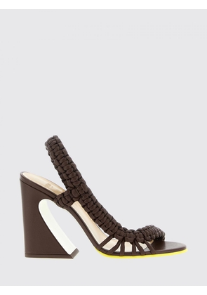 FENDI Heeled Sandal Woman color Brown