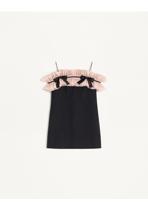 Valentino Crepe Couture Short Dress Woman BLACK/PINK 36