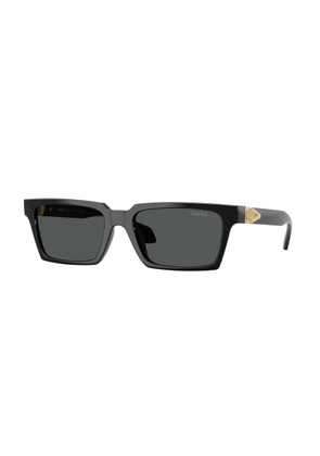 Versace Dark Grey Rectangular Mens Sunglasses VE4490U GB1/87 55