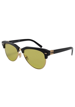 Miu Miu Olive Green Pilot Ladies Sunglasses MU 09ZS 1AB07O 57